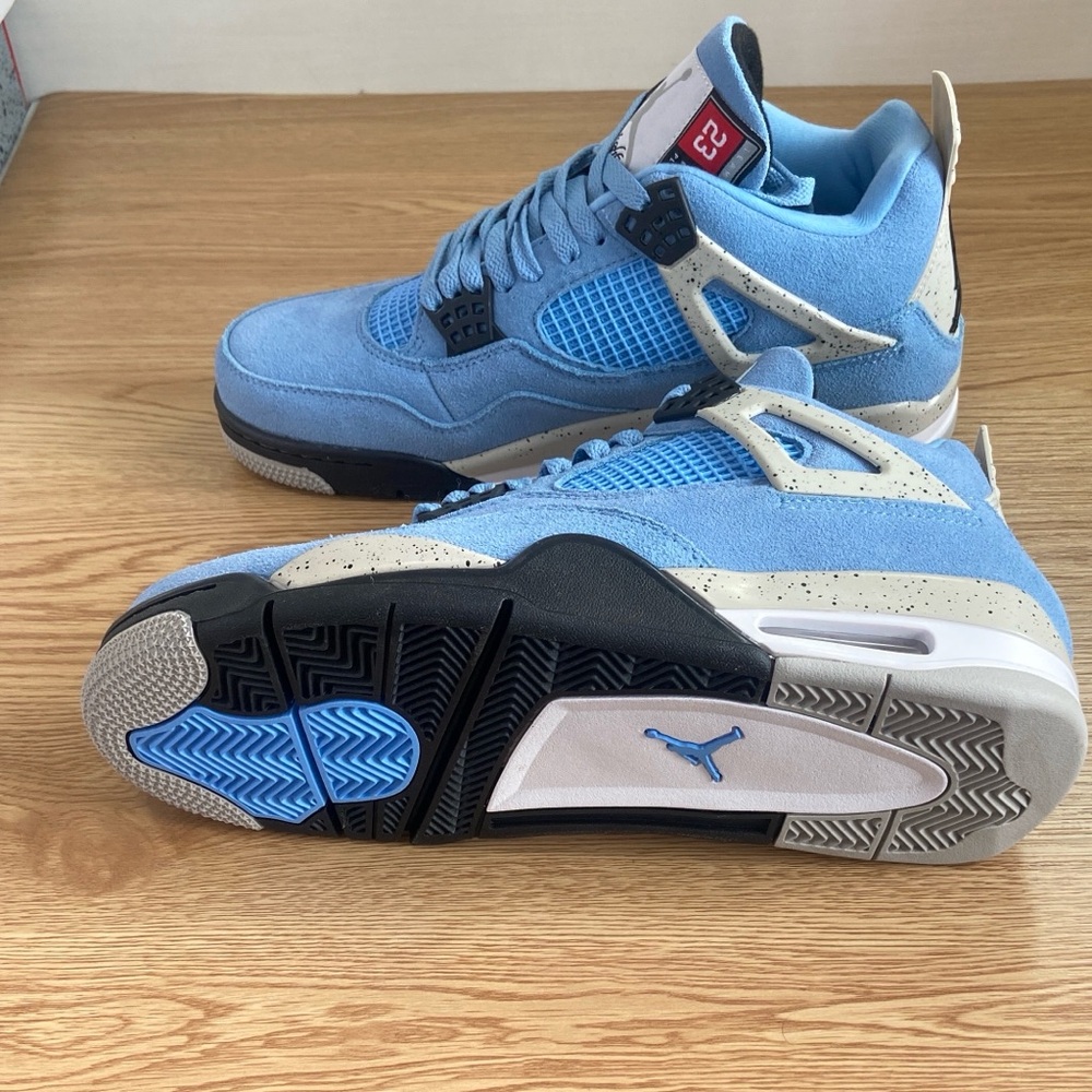 Brand New Retro 4 ‘University Blue’ -Men's Suede Basketball Sneakers Trainers - Picture 4 of 5
